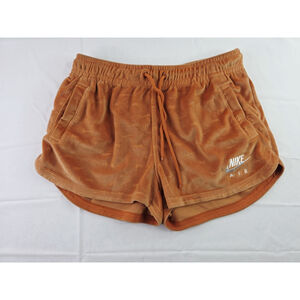 Nike Air Velour Mid-Rise Shorts Allover Embossed Nike Air Pattern Orange Size S